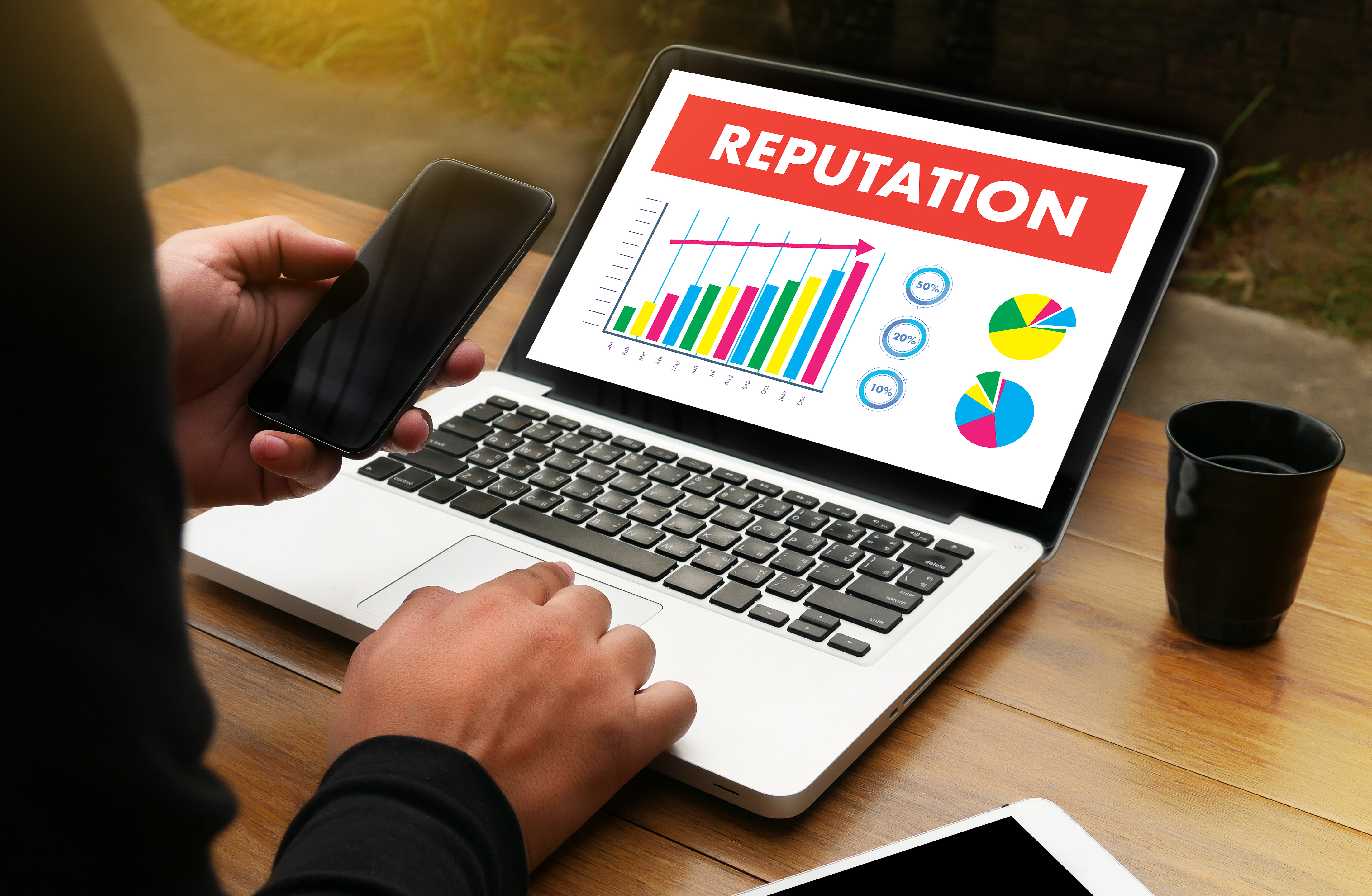 A computer screen showing a diagram with Reputation insights